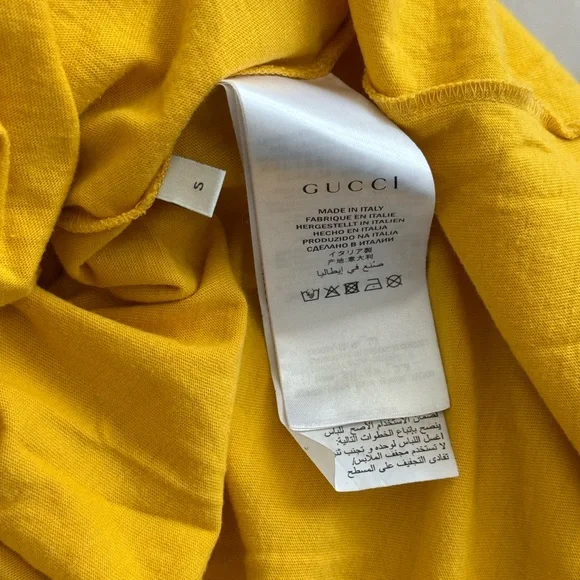 Gucci Coco Capitán Yellow Vintage Logo Tee | 2017 Alessandro Michele | Size S - Picture 7 of 7